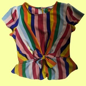 E & M Rainbow Striped Blouse